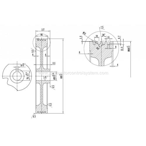 D605mm Traction Sheave for ThyssenKrupp Dongyang Elevators